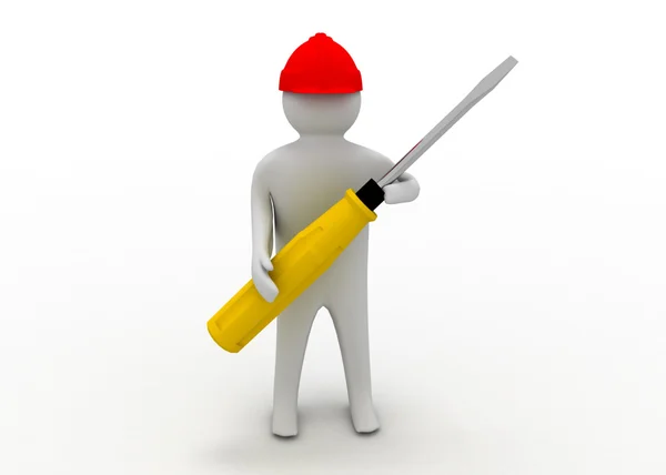 Worker with screwdriver — Stock Photo, Image