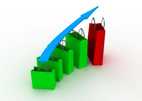 Gráfico de crescimento de vendas — Fotografia de Stock