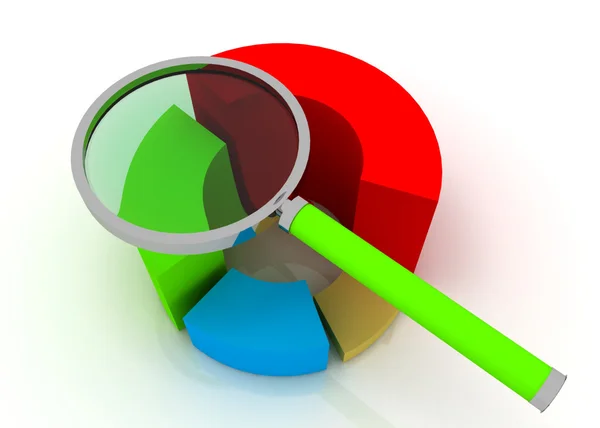 Chart and lens — Stock Photo, Image