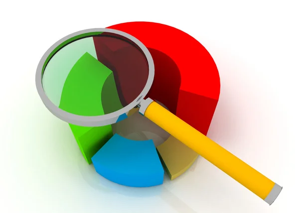 Chart and lens — Stock Photo, Image