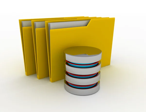 Зберігання файлів на жорсткому диску вашого комп'ютера і теці — стокове фото