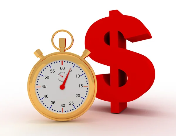 Cronometro e dollaro — Foto Stock