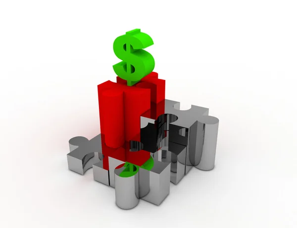 Puzzle dollar concept — Stock Photo, Image