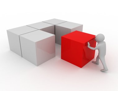 küpleri ile 3D adam