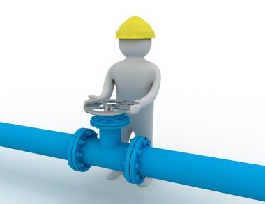 3D işçi ve boru hattı