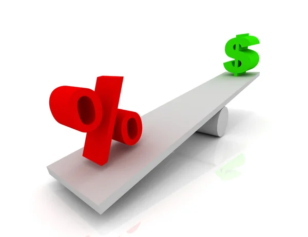 Balance dollar and percent — Stock Photo, Image