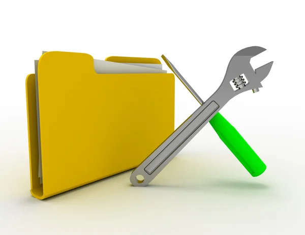 Folder tools concept — Stock Photo, Image