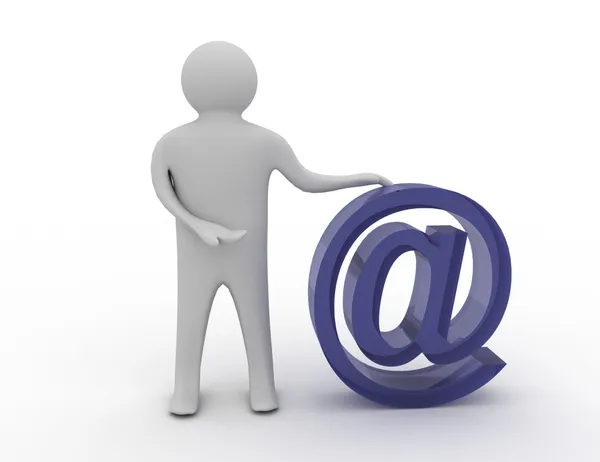 Persona con segno email — Foto Stock