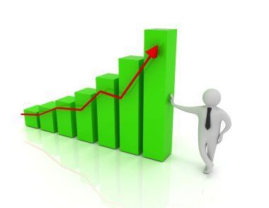 İşadamı grafik ile