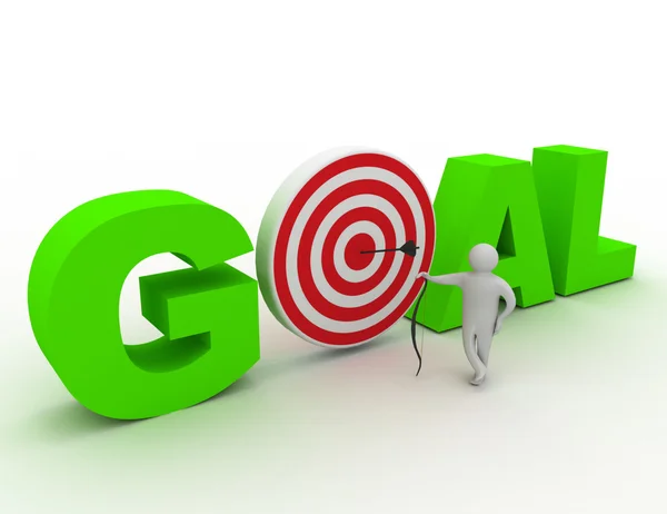 Archer with goal - arrow in center — Stock Photo, Image