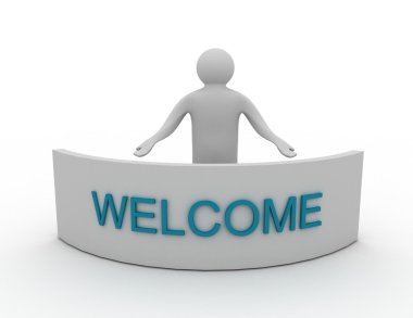 3D insan ve word Hoşgeldiniz