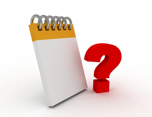 Blank notebook with question mark — Stock Photo, Image