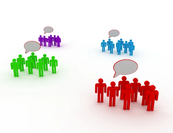 3d people belonging to different group having different opinion — Stock Photo, Image
