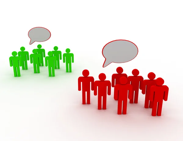 3d people belonging to different group having different opinion — Stock Photo, Image