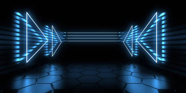 Absztrakt Háttér Neonfényekkel Neon Alagút Űrkonstrukció Ábra — Stock Fotó