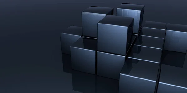 Αφηρημένο Φόντο Φώτα Νέον Νέον Σήραγγα Χώρο Cubes Κατασκευή Εικονογράφηση — Φωτογραφία Αρχείου