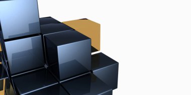 Üç boyutlu soyut arkaplan ve neon ışıkları. Neon tüneli. Uzay KUBESİ inşaatı. 3d illüstrasyon