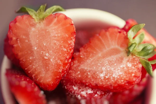 Strawberries with sweetener — Stock Photo, Image