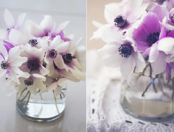 Colagem com buquê de flores — Fotografia de Stock