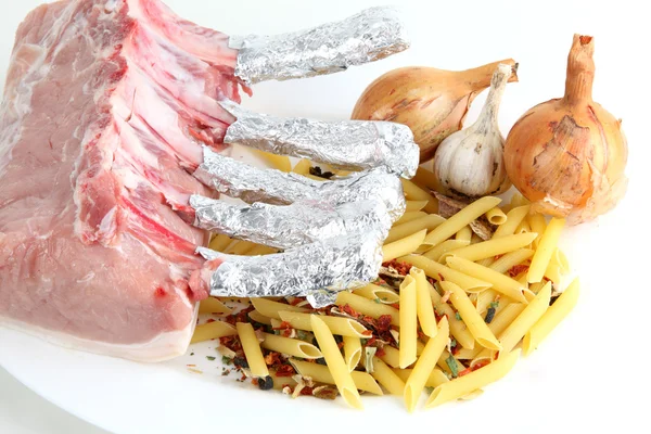 Makkaroni und Fleisch — Stockfoto