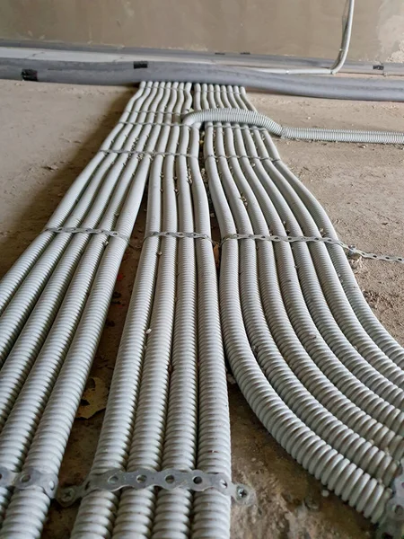 Corrugation Pipes Electric Cable — Stock Photo, Image
