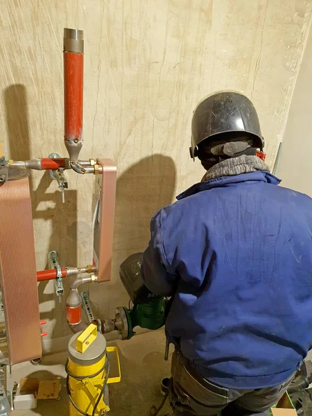 Welder Work Construction Site — Stock Photo, Image