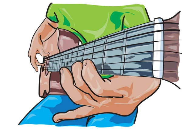 Person Playing Guitar Street — Stock Vector