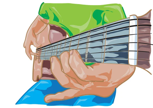 Person Playing Guitar Street — Stock Vector