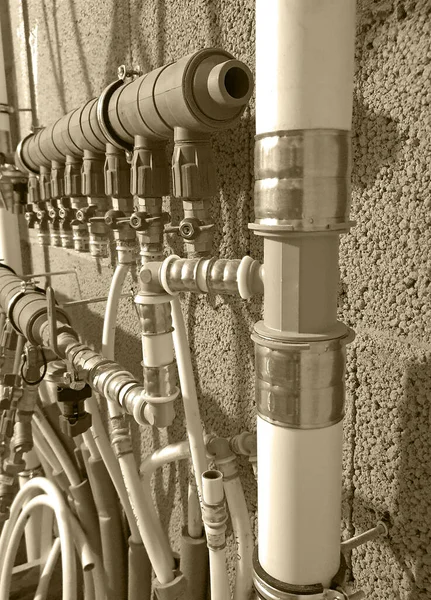 Heating Pipes Wall — Stock Photo, Image