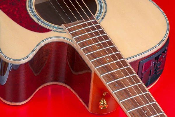 Nowa Gitara Akustyczna Zbliżenie — Zdjęcie stockowe