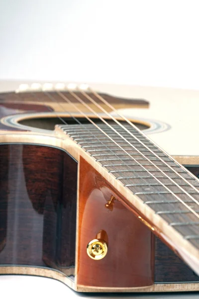 Nowa Gitara Akustyczna Zbliżenie — Zdjęcie stockowe