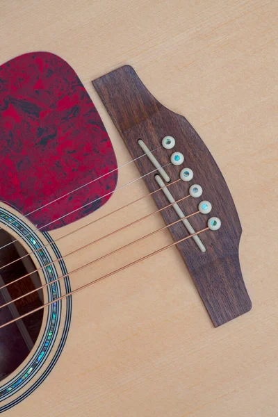 New Acoustic Guitar Close — Zdjęcie stockowe