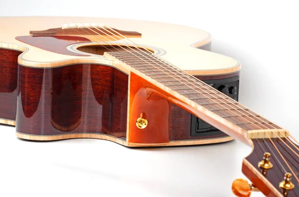 New Acoustic Guitar Close — Zdjęcie stockowe