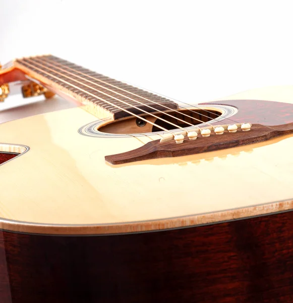 New Acoustic Guitar Close — Zdjęcie stockowe