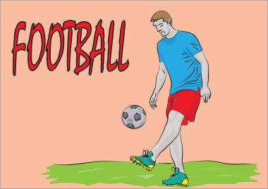 Yeşil çimlerin üzerinde topu olan kişi.