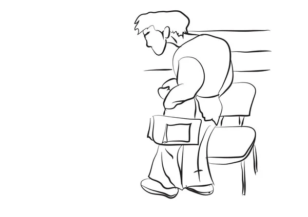 Very Old Women Chair Polyclinic — Διανυσματικό Αρχείο