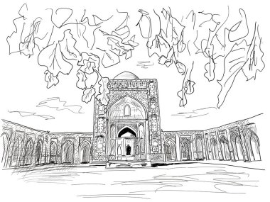  a very old building in the Uzbekistan