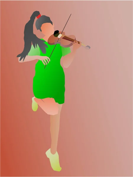 女性演奏ヴァイオリン — ストックベクタ
