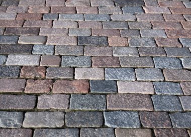 Gri ve pembe granit parke taşı, bakış açısı