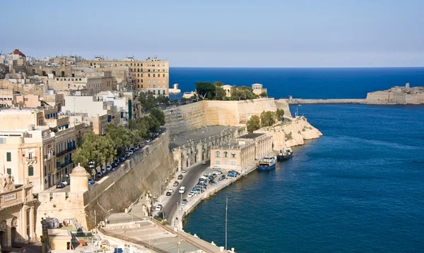 Vista para Grand Harbour de Valetta — Fotografia de Stock