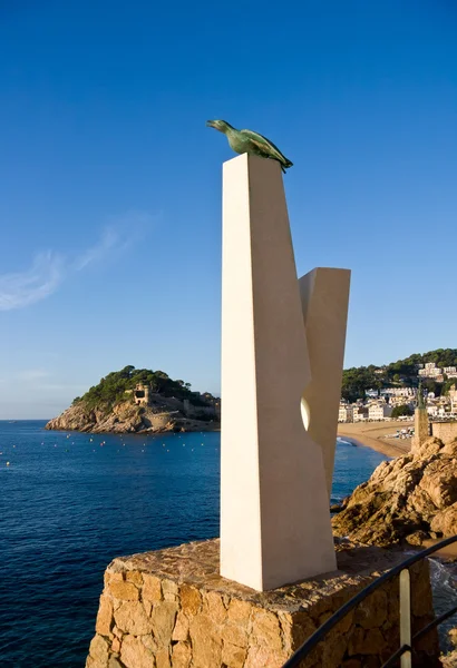 Costa Brava, spiaggia e castello medievale a Tossa de Mar, Cataloni — Foto Stock