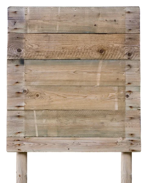 Oude houten lambrisering Raad geïsoleerd op wit — Stockfoto