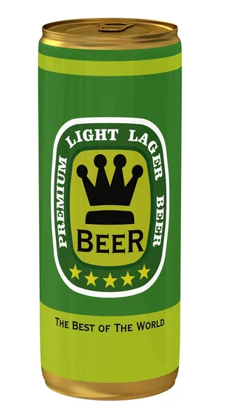Lata de cerveza verde — Foto de Stock