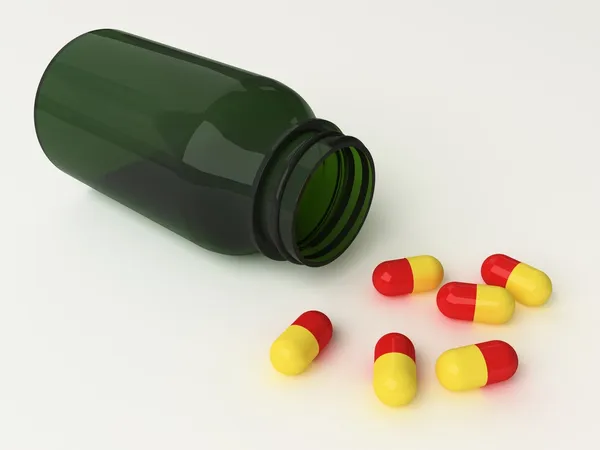 Bottle and pills — Stock Photo, Image