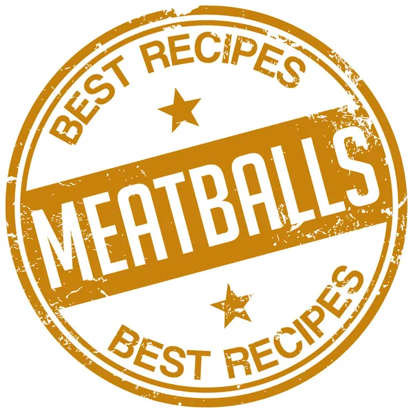 Meatball recipes stamp — Stock Vector