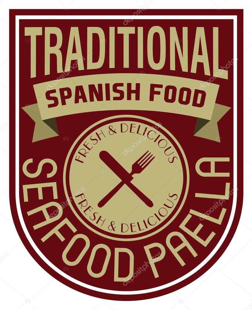 Spanish paella label