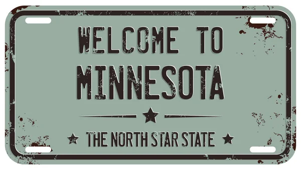 Bienvenido Mensaje Minnesota Sobre Matrícula Dañada — Archivo Imágenes Vectoriales