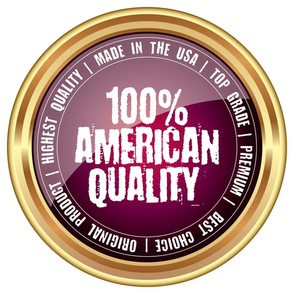 100 Amerikaanse Kwaliteit Vector Golden Label — Stockvector