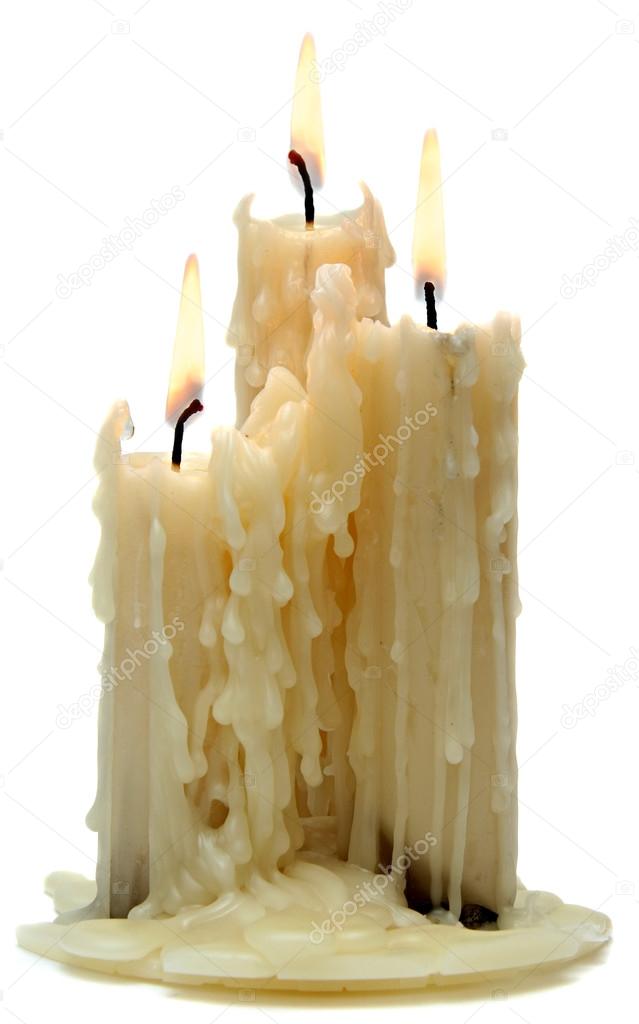 Three beautiful old candle