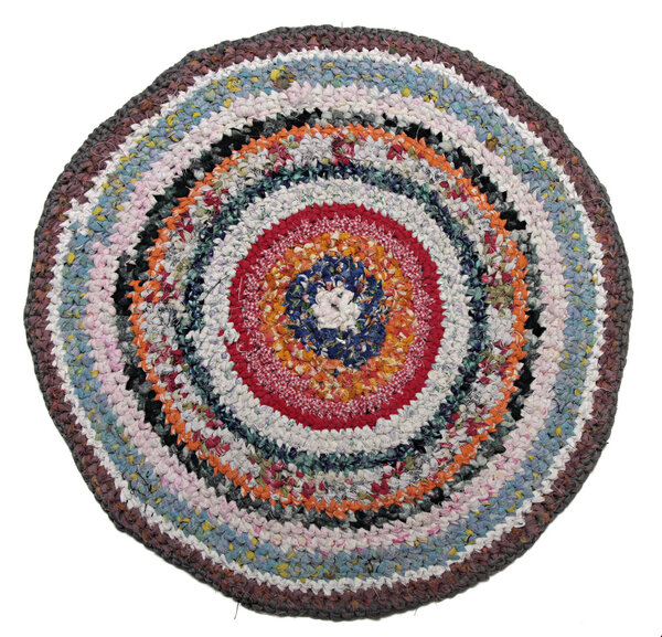Traditional Russian round knit Mat handmade.